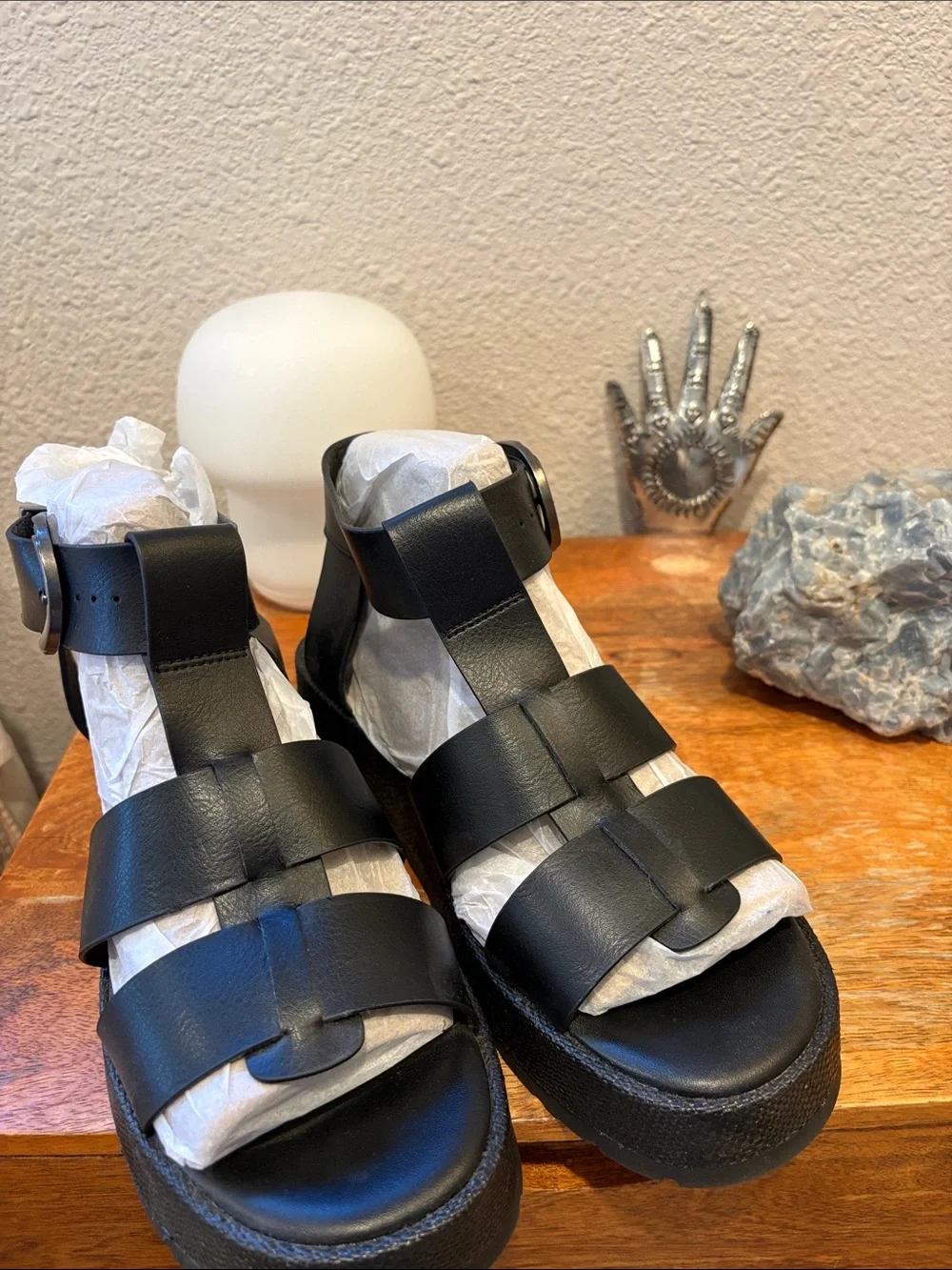 Sam Edelman circus NY Katy Platform Fisherman black Sandals 7.5 women’s